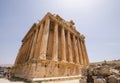 Temple of Bacchus. The ruins of the Roman city of Heliopolis or Baalbek in the Beqaa Valley. Baalbek, Lebanon Royalty Free Stock Photo