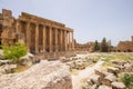 Temple of Bacchus. The ruins of the Roman city of Heliopolis or Baalbek in the Beqaa Valley. Baalbek, Lebanon Royalty Free Stock Photo