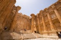 The Temple of Bacchus. The ruins of the Roman city of Heliopolis or Baalbek in the Beqaa Valley. Baalbek, Lebanon