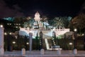 Temple in Bahai Garden in Haifa at night Royalty Free Stock Photo