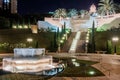 Temple in Bahai Garden in Haifa at night Royalty Free Stock Photo