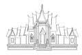 Temple in bangkok thailand. illustration design