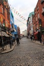 Temple Bar area - Central Dublin, Ireland - Cultural quarter - City walk - Nightlife hub Royalty Free Stock Photo