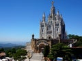 Temple of the Blazing Heart on the hill of Tibidabo in Barcelona Royalty Free Stock Photo