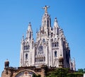 Temple of the Blazing Heart on the hill of Tibidabo in Barcelona Royalty Free Stock Photo