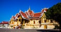 Temple and blue sky in Laos, texture background