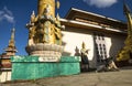 The temple, the buddha, its shadow and the dog Royalty Free Stock Photo