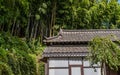 Temple building with ceramic tiled roof