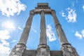 Temple of Castor and Pollux, Italian: Tempio dei Dioscuri. Ancient ruins of Roman Forum, Rome, Italy Royalty Free Stock Photo