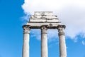 Temple of Castor and Pollux, Italian: Tempio dei Dioscuri. Ancient ruins of Roman Forum, Rome, Italy. Detailed view Royalty Free Stock Photo