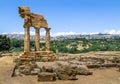 Temple of Castor and Pollux in the Valley of Temples - Agrigento, Sicily, Italy Royalty Free Stock Photo