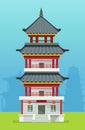 Temple china typical Chinese building town design house