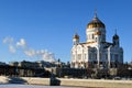 Temple Christ Savior in Moscow during winter Royalty Free Stock Photo