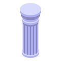 Temple column icon isometric vector. Greek history