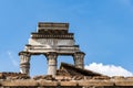 Remains of the three pillars of Temple of Castor and Pollux, Roman Forum, Rome, Italy.