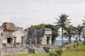 Temple with columns near the sea at Tulum, Mexico