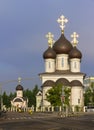 The temple complex of St. Sergius of Radonezh, Moscow, Russia Royalty Free Stock Photo