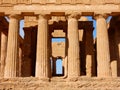 Temple of Concordia an ancient Greek temple in the Valley of the Temples - Agrigento - Sicily Royalty Free Stock Photo