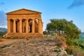 Temple of Concordia (Tempio della Concordia). Valle dei Templi (Valley of the Temples). Agrigento Sicily Italy Royalty Free Stock Photo