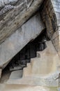 The Temple of the Condor, a ceremonial building at Machu Picchu, an ancient Inca archaeological site near Cusco, Peru Royalty Free Stock Photo