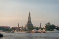 Temple of Dawn at sunrise. Popular Bangkok tourist destination landmark Royalty Free Stock Photo