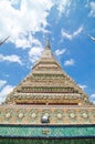 The Temple of Dawn Wat Arun and a beautiful blue sky Royalty Free Stock Photo