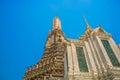 The Temple of Dawn Wat Arun and a beautiful blue sky in Bangkok, Thailand Royalty Free Stock Photo