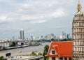 The Temple of Dawn Wat Arun and a beautiful blue sky in Bangkok, Thailand Royalty Free Stock Photo