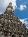 The Temple of Dawn Wat Arun and blue sky in Bangkok, Thailand Royalty Free Stock Photo