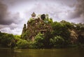 Temple de la Sibylle in the Parc des Buttes Chaumont in Paris, France. Royalty Free Stock Photo