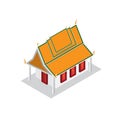 Temple design isometric view small model Royalty Free Stock Photo