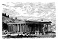 Temple of Diana at Ephesus, vintage illustration Royalty Free Stock Photo