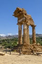 Temple of Dioscuri Castor and Pollux. Famous ancient ruins in Valley of Temples, Agrigento, Sicily, Italy Royalty Free Stock Photo