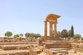 Temple of Dioscuri Castor and Pollux. Famous ancient ruins in Valley of the Temples, Agrigento, Sicily, Italy. UNESCO World Royalty Free Stock Photo