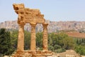 Temple of Dioscuri Castor and Pollux. Famous ancient ruins in Valley of the Temples, Agrigento, Sicily, Italy. UNESCO World Royalty Free Stock Photo