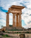 The Temple of Dioscuri in the Valley of the Temples, in Agrigento Royalty Free Stock Photo