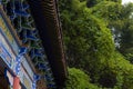 Tenon structure complex-Closeup of Chinese temple eaves Royalty Free Stock Photo