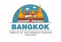 Temple of the emerald Buddha in Bangkok,Thailand Logo symbol