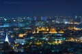 Temple of the Emerald Buddha and Grand Palace at night, Bangkok, Thailand Royalty Free Stock Photo