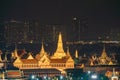 Temple of the Emerald Buddha, Grand palace, Wat Pho, Temple of Dawn, and Sanam Luang, Wat Phra Kaew, and skyscraper buildings. Royalty Free Stock Photo