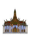 Temple of the Emerald Buddha - Wat Phra Si Rattana Satsadaram / Wat Phra Kaew. Thai Buddhist temple in Bangkok, Thailand