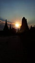 Temple during evening sunset, Phra Nakhon Si Ayutthaya Province, Thailand.