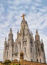 Temple Expiatori del Sagrat Cor on summit of Mount Tibidabo, Barcelona Royalty Free Stock Photo