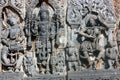 Stone carving at Hoysaleswara Temple, Halebedu, Karnataka Royalty Free Stock Photo