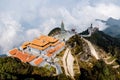 The Temple on Fansipan mountain peak the highest mountain in Indochina in Sapa city, Vietnam