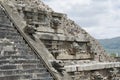 Temple of the Feathered Serpent, Quetzalcoatl, in Teotihuacan, Mexico Royalty Free Stock Photo