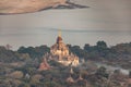 Temple field of Bagan at sunrise Royalty Free Stock Photo
