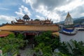 The garden against the Pagoda located in the Kek Lok Si temple, Temple of Supreme Bliss , in Penang Royalty Free Stock Photo