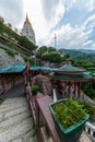 Staircase along the garden against the Pagoda located in the Kek Lok Si temple, Temple of Supreme Bliss , in Penang