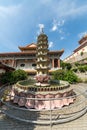 The garden against the Pagoda located in the Kek Lok Si temple, Temple of Supreme Bliss , in Penang Royalty Free Stock Photo